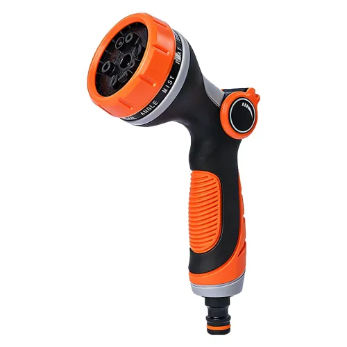 High Pressure Water Sprayer for Garden Watering Car Washing Garden Hose Nozzle 10 Adjustable Spray Modes Orange Thumb Control