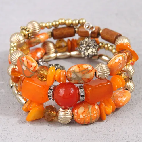 Bohemia Resin Beads Mixed Color Multilayer Bracelet Sets For Women Accessories Ocean Holiday Accessories