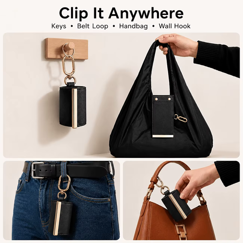 Portable Mini Keychain Foldable Shopping Bag – With Key Ring, Expandable
