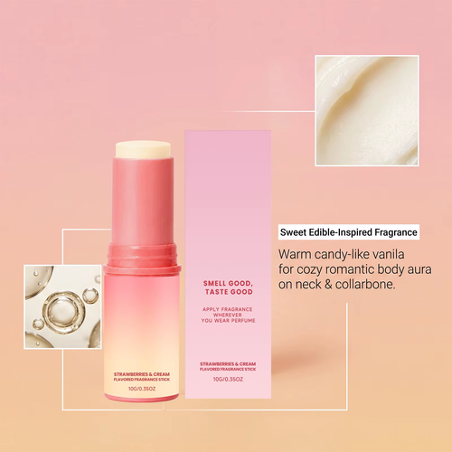 3pcs Strawberry Solid Perfume Stick Lasting Fragrance Gentle Skin Friendly Portable Pocket Solid Balm For Daily Out Dating Women Men