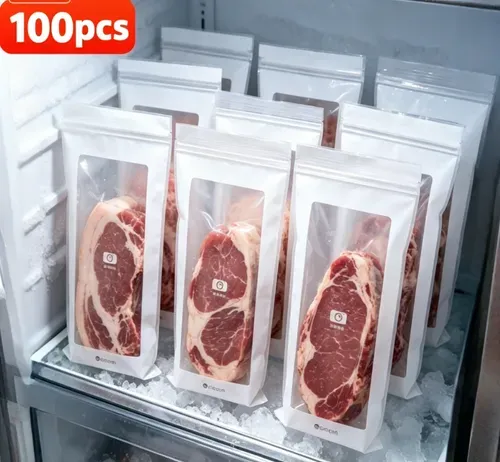 100pcs Long Strip PE Material Sealed Fresh Keeping Bags ,Fruits Vegetables Meat Grains Special Sealed Fresh Keeping Bags