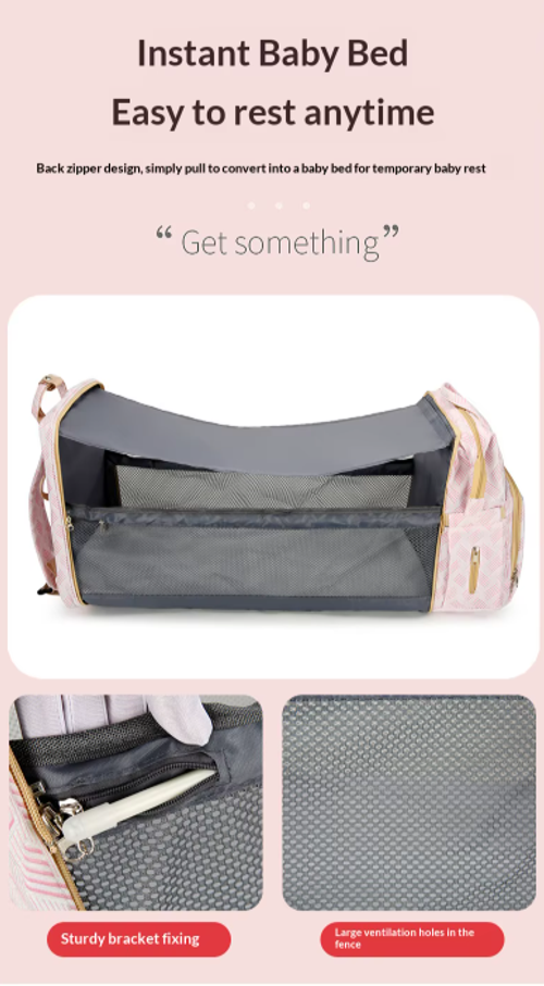 New Style Mommy Large Capacity Storage Backpack – Multifunctional, Solid Color, Portable Diaper Bag