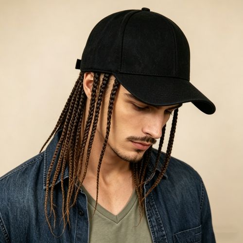 Summer Unisex Lady Men Baseball Cap Hat With Dreadlocks Wig Hip-Hop Punk Dirty Hair Braid Visors Hats