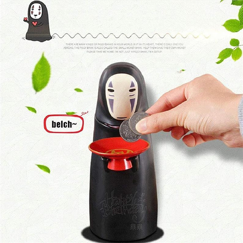 Funny faceless money box faceless piggy bank automatically eats coins