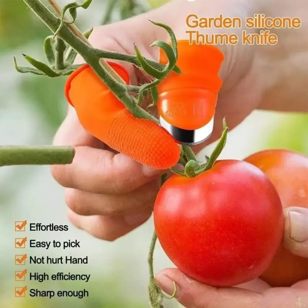 12Pcs-2Set Silicone Thumb Knife Finger Protector Vegetable Harvesting Knife Plant Blade Scissors Cutting Rings Garden Supplies