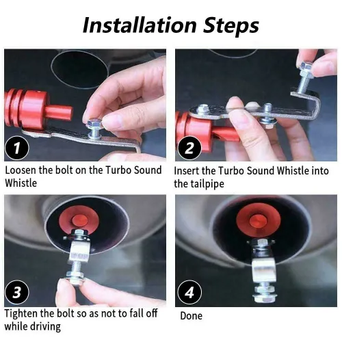 Universal Car Black Turbo Sound Whistle Vehicle Refit Device Exhaust Pipe Turbo Sound Simulator Turbo Muffler Whistler
