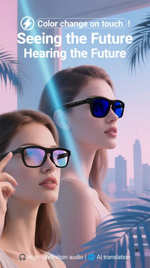 Bluetooth Touch-Dimming Glasses Multifunction Electrochromic Glasses AI Intelligent Translation HD-calling Music Player