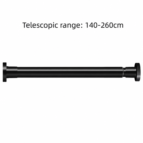Drill-free telescopic clothes drying rod, adjustable length