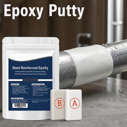 3PCS Steel Reinforced Epoxys Puttys High Strength 2 Part Filler Fast Repair Clay Waterproof Heat Resistant Concrete Pipe Crack Repair