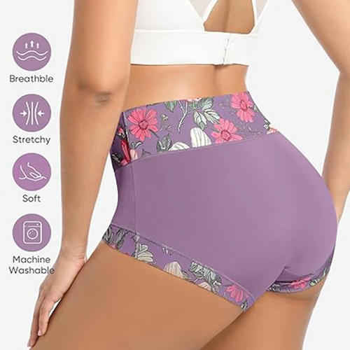💃 Women's high-waisted panties with a floral print