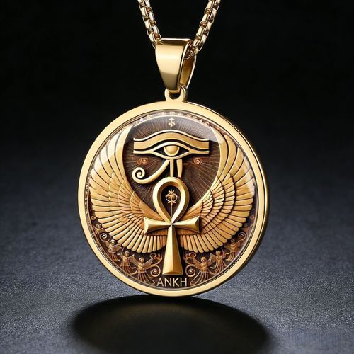 Winged Eye of Horus Totem – Men's Vintage Mystical Pendant