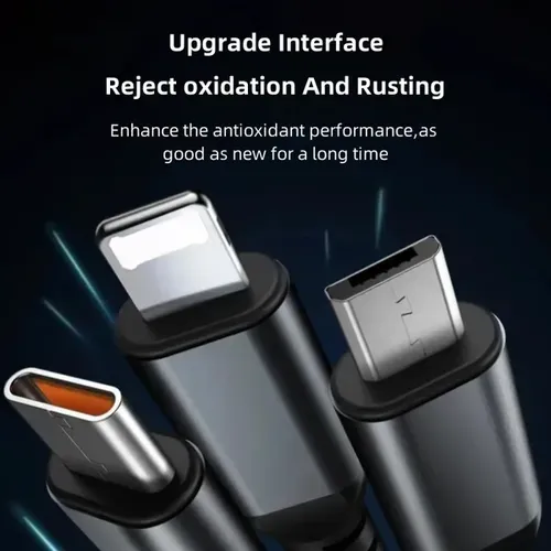 Transparent Luminous Charging 3-in-1 Data Cable