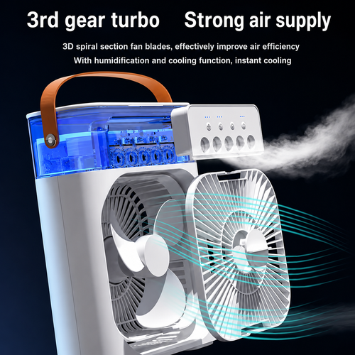 Portable Humidifier Fan AIr Conditioner Household Small Air Cooler Hydrocooling Portable Air Adjustment For Office 3 Speed Fan