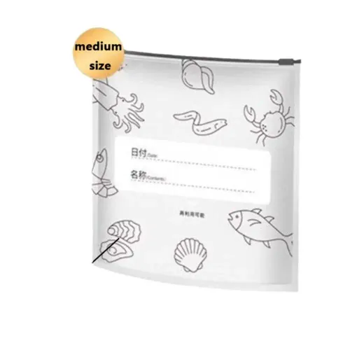 10Pcs Bag Kitchen Aluminum Foil Fresh Bag Freezer Stand Up Zip Lock Bag Large Capacity Reusable Food Organizer Bags