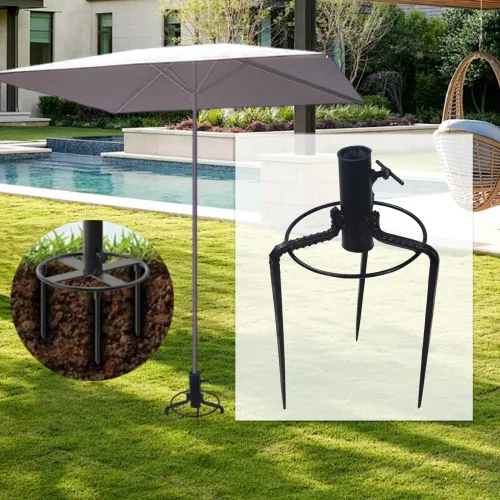 Umbrella Sand Anchor Insert No Dig Parasol Base Mount for Garden Lawn Beach Umbrella Stake Metal Beach Umbrella Base