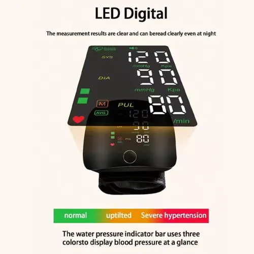 New LED Rechargeable Digital Wrist Blood Pressure Monitor Sphygmomanometer Tonometer Tensiometer Heart Rate Meter BP Monitor