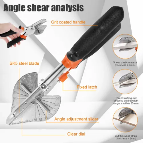 Adjustable Angled Scissors – Sharp Wire Cutter & Multi-Angle Trimming Shears with 10 Replacement Blades
