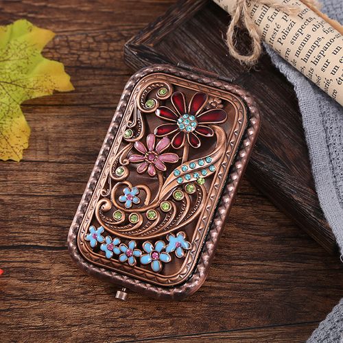 Retro makeup double-sided mirror