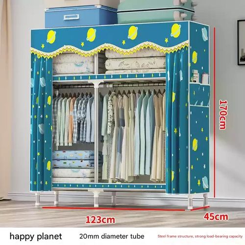 Simplified wardrobe, home bedroom, thick steel pipe