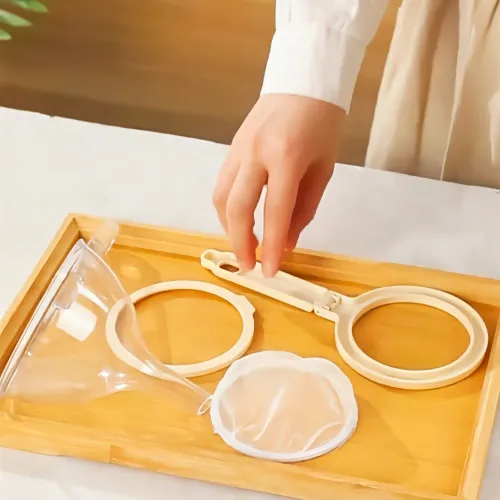 Two-in-One Filter Funnel with Strainer Plastic Wide Mouth Funnel for Straining Juice Soy Milk Flour Kitchen Cooking Baking Tools