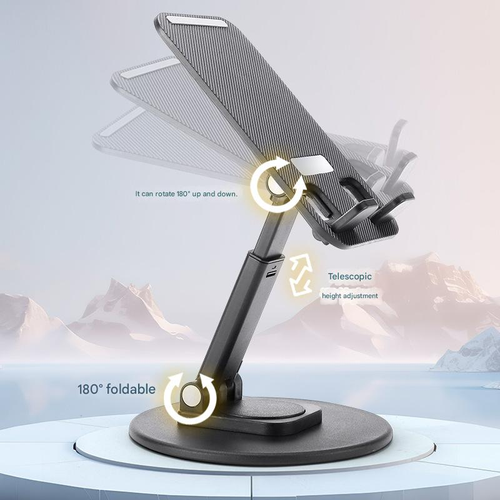 360 degree rotatable aluminum alloy phone stand and tablet stand, compatible with iPad
