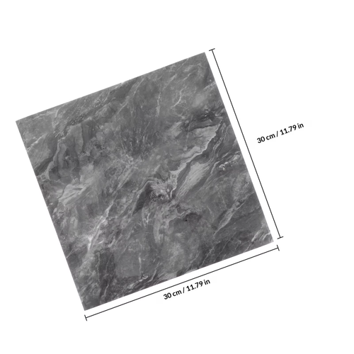 10Pcs 30×30cm Peel and Stick Marble Tiles Grey Realistic Texture Waterproof Scratch Resistant Kitchen Bathroom Living Room Wall Covering