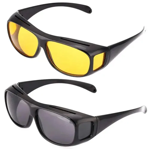 Ultimate Eye Protection: Polarized Night Vision & Sun Protection Glasses (2PCS Set)