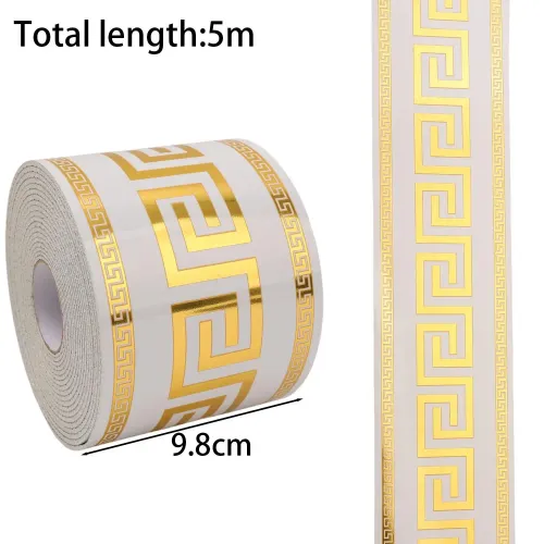 5m Self-adhesive Skirting Board Decor PVC Wall Sticker Anti-Collision Waterproof Wall Sticker