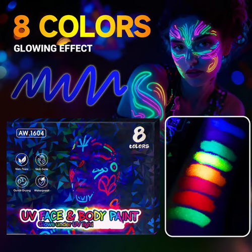 📢📢HOT SALE !!!✨UV Glow Face and Body Paint Markers Set 8-color set