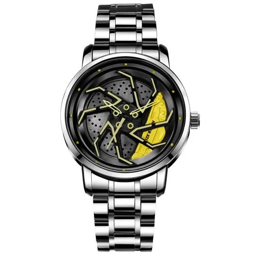 NS Blade Wheel Caliper Men's Quartz Belt Watch - Creative Design Unisex Wristwatch