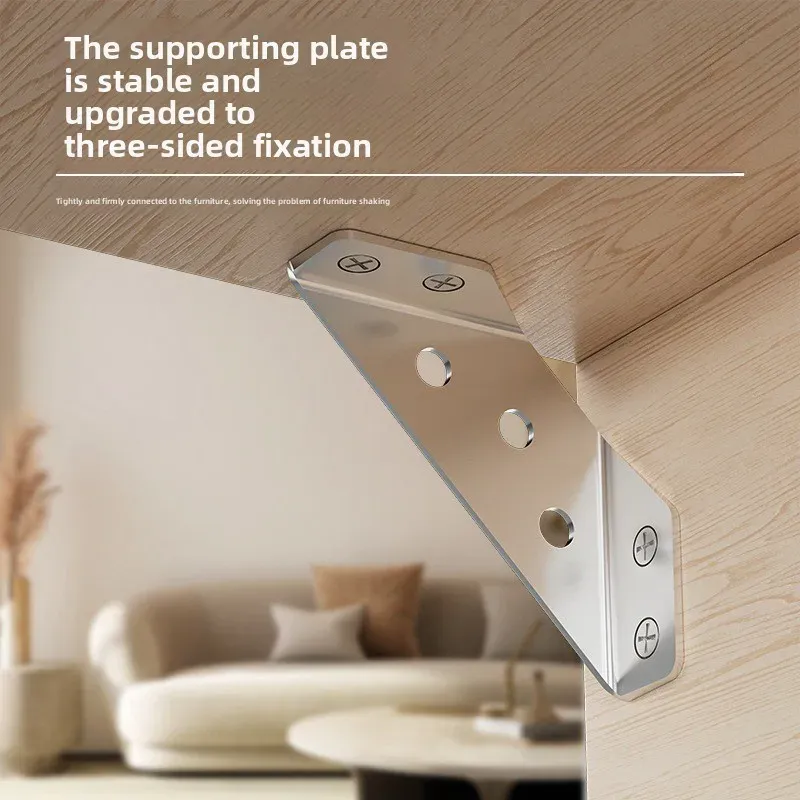 140PCS Stainless Steel Corner Brace, 90°Right AngleSupport Bracket for Cabinets & Furniture, Premium Stainless Steel Corner Brackets