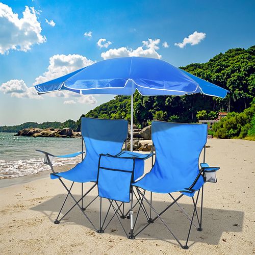 Outdoor leisure beach chair, sunshade, ice pack, double chair