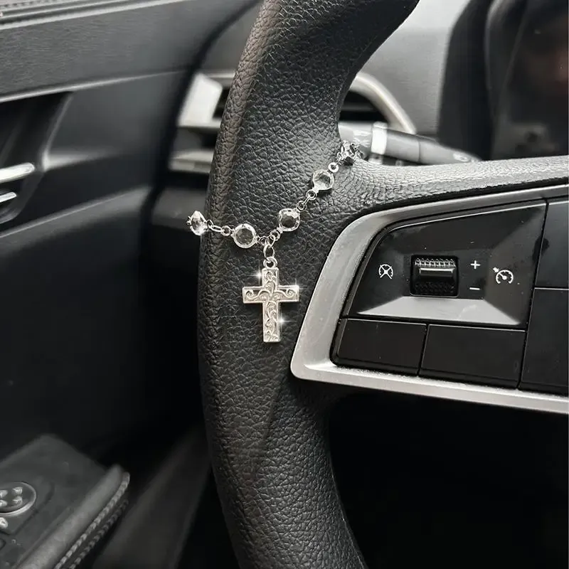 3PCS Exquisite Sparkling Rhinestone Bow Chain Charm Unique Bracelet Pendant DIY Jewelry Making Car Steering Wheel Decor Accessory