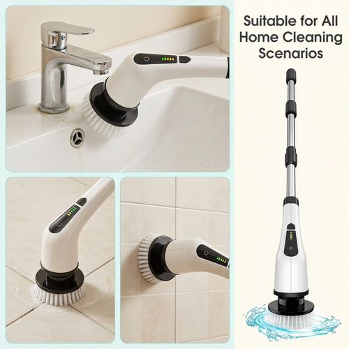 With a powerful 1300mAh battery delivering 50 minutes of continuous, high-intensity scrubbing and eight interchangeable brush heads, this tool helps you leave your bathroom sparkling clean—looking as pristine as a showroom. This is truly the last cleaning tool you will ever need to buy.