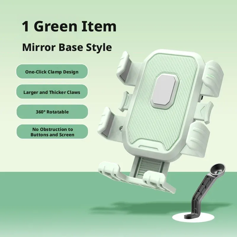 2PCS Motorcycle Scooter Phone Holder Free Rotation Universal Fit Anti-slip Phone Bracket for Bicycle Commuting Road Trip