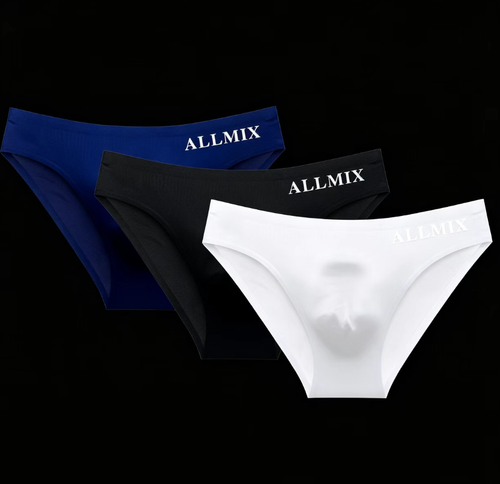 3-piece-set：Transparent Breathable Comfortable 3D Ice Silk Underwear