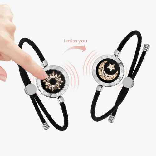 Sun and Moon Touch Bracelets for Couples Vibrating Couple Bracelet Long-distance Touch love