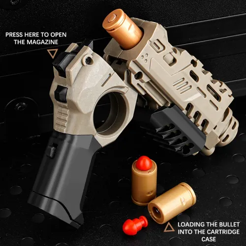 Nylon Spray Gun Fired Ejected Soft Pistol Spinner Multi Playability Decompression Ratchet Flip Push Slider Toy