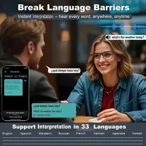 🔥 AI Interpretation Smart Glasses🕶️33-Language Translation, Photochromic Lenses, AI Chat & Hands-Free Audio