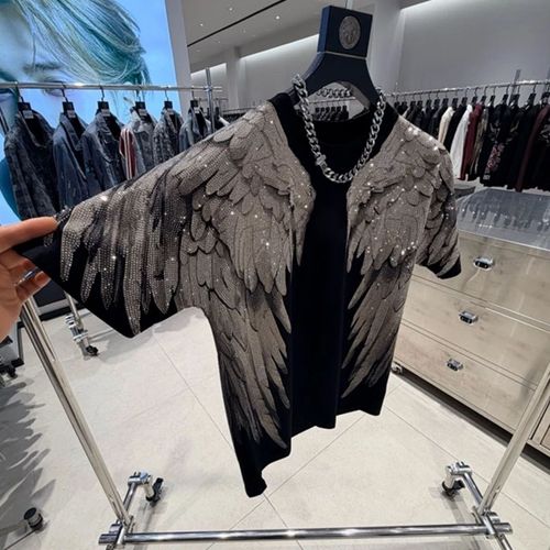 Rhinestone Angel Wing T-shirt