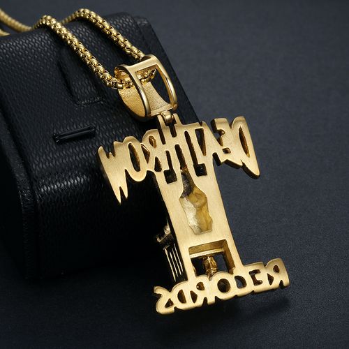 New titanium steel 3D pendant trendy hip-hop necklace