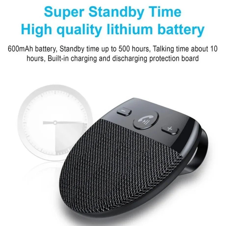 In-Car Bluetooth Speaker – Hands-Free Car Bluetooth Phone System with Voice Prompts – Wireless Bluetooth Hands-Free Speaker Kit for Vehicles