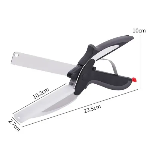 Stainless Steel Kitchen Scissors 2 In 1 Cutting Board Chopper Fruit Vegetable Multifunctiona