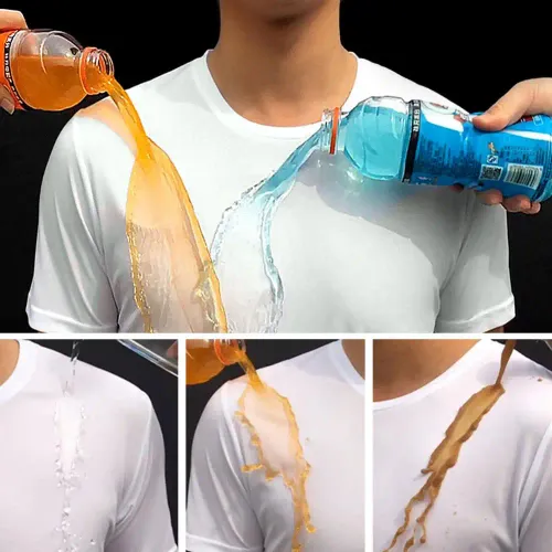 Anti-Dirty Waterproof Men T Shirt Hydrophobic Stainproof Breathable Antifouling Quick Dry Top Short Sleeve Outdoor Hiking shirt
