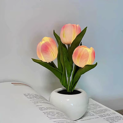 Tulip Table Lamp LED Bedside Lamp Simulation Flower Bouquet Bedroom Bedside Romantic Atmosphere Birthday Gift Home Decoration