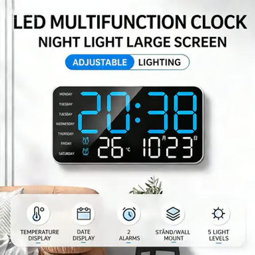 ⏰Multifunctional decorative LED digital wall clock