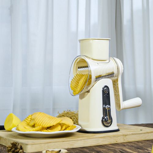 2025 Rotary Cheese Grater 5 Stainless Steel Blades Mandoline Vegetable Slicer