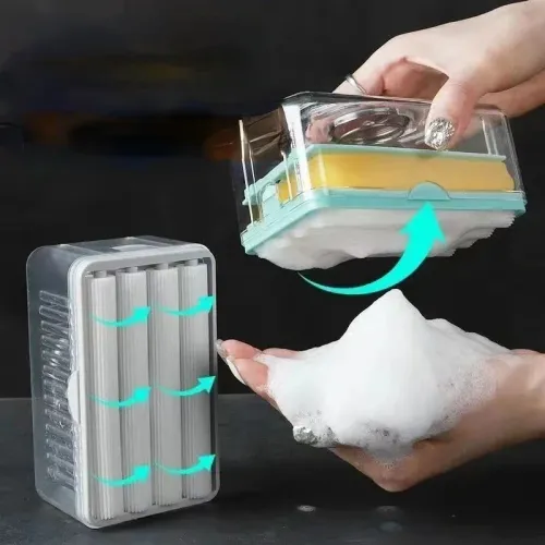 5PC Roller Soap Mover Cylindrical Bathroom Soap Tray Rack Soap Box Plastic Storage Container with Drainage Bathroom Accessories Soap