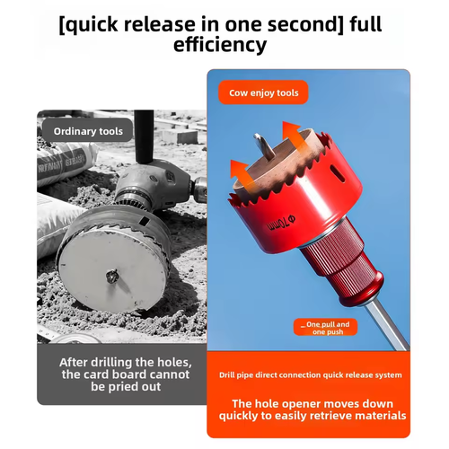 Universal Hex Shank Quick-Release Connecting Rod - Heavy-Duty Tool for Metal Pipe Fire Extending Hole Opener