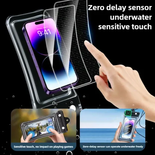 Universal Waterproof Phone Pouch Dry Bag Floating IPX8 Phone Case with Lanyard Water Proof Bags Strap for Diving Swimming Sports